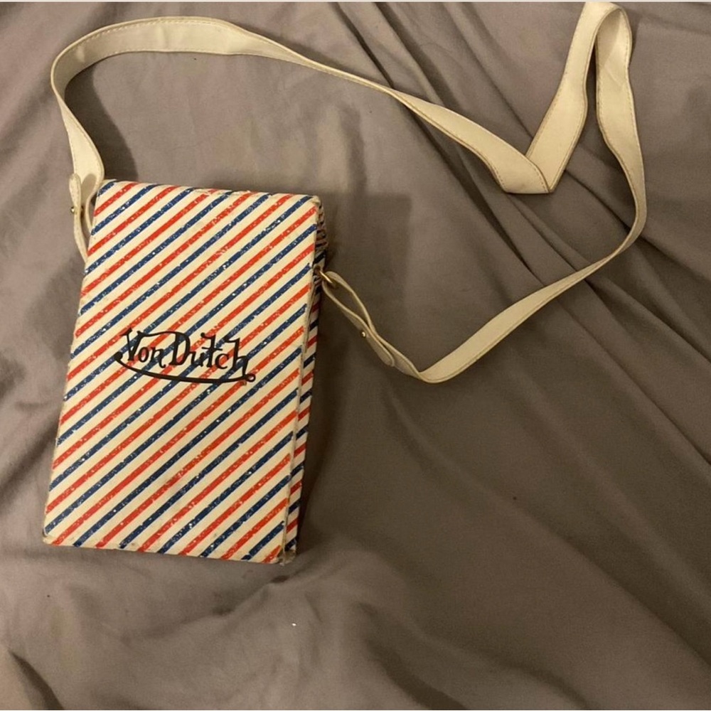 Von Dutch Multicolor Striped Messenger Bag